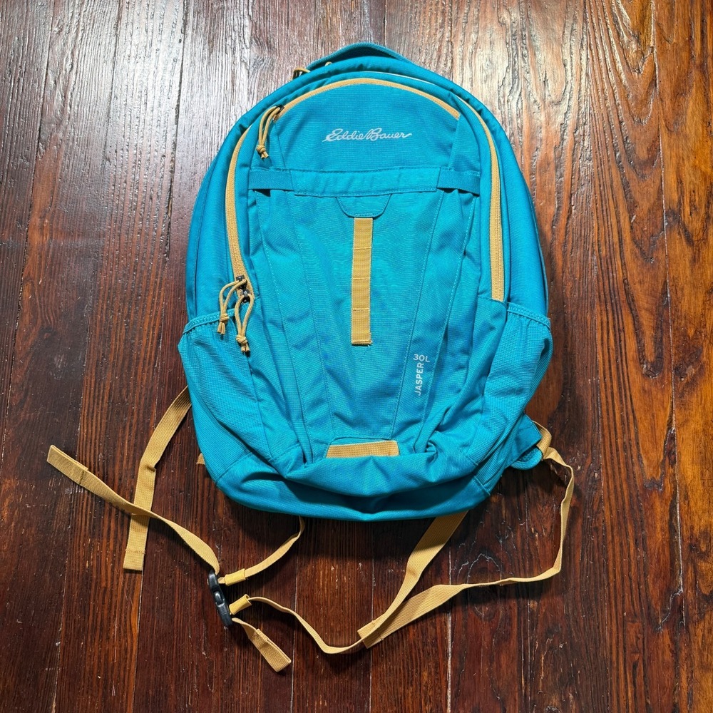 Eddie Bauer Backpack Jasper 30L Hiking Pack Laptop Bag Blue - EUC